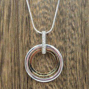 20" Sterling Rustic Diamond & 14K Gold Necklace